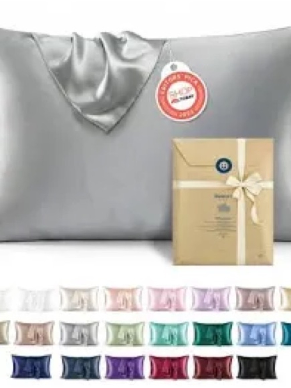 Bedsure Silk Pillowcase - Silver Satin Pillowcase for Hair & Skin